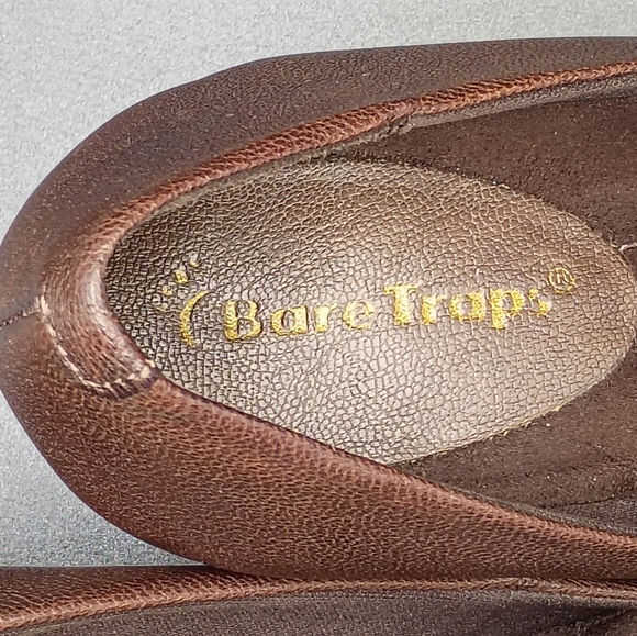 BareTraps Trina Leather Heels with Arch Support and Brass Button Detail - Picture 7 of 10